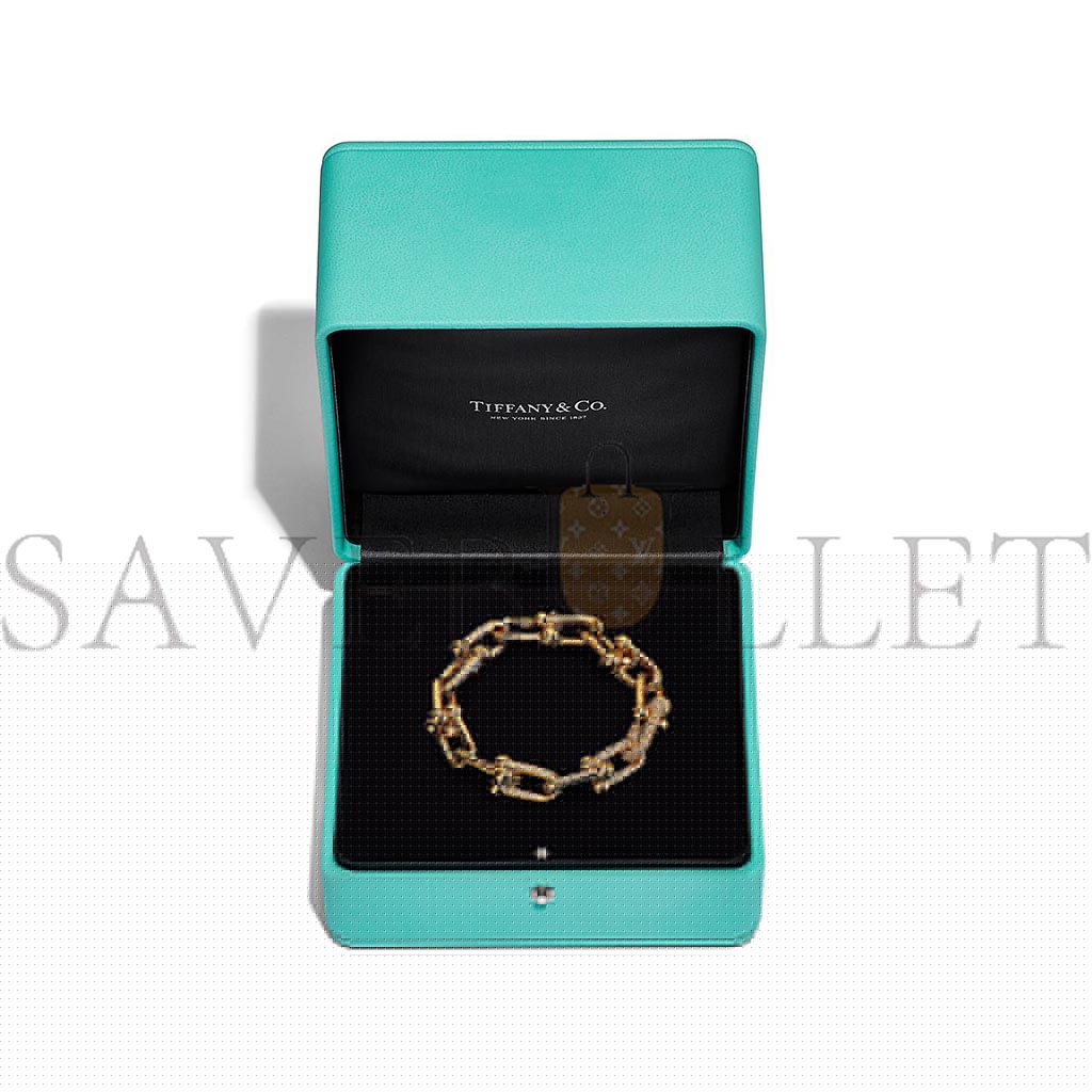 T*f*ny large link bracelet in yellow gold with diamonds